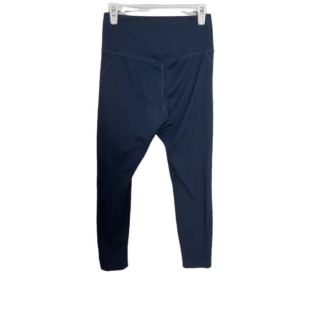 Girlfriend Collective Navy Compressive Mid Rise Leggings Size Medium - Picture 2 of 3